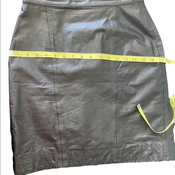 Vintage Don’t Stop Genuine Black Leather Mini Skirt size small - Picture 7 of 12